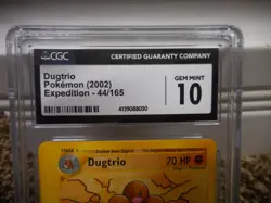 Dugtrio cgc 10 MINT NON HOLO EX Expedition 2003 E-Reader 44/165 psa card RARE - Image 2