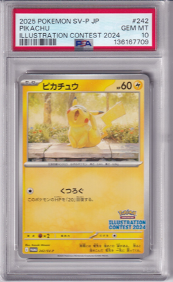 PSA 10 Pikachu 242/SV-P Pokemon Illustration Contest 2024 Promo Card Japanese - Image 1