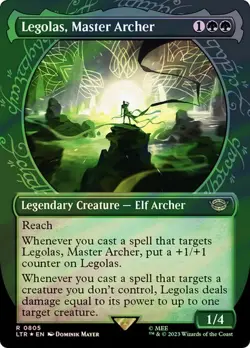MTG LEGOLAS, MASTER ARCHER SURGE FOIL SHOWCASE The Lord of the Rings NM - Image 1