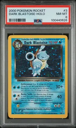 2000 Pokemon Rocket Dark Blastoise Holo #3 PSA 8 - Image 1