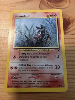 Pokemon Houndour 5/75 Holo Rare Neo Discovery WOTC 2001 LP Vintage - Image 1