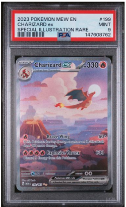 2023 POKEMON MEW EN-151 SPECIAL ILLUSTRATION RARE #199 CHARIZARD EX PSA 9 - Image 1