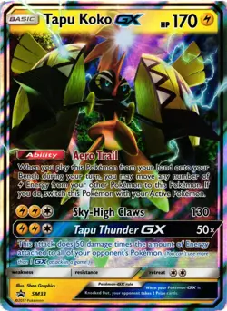 Pokemon TCG Tapu Koko GX Sun & Moon SM33 Promo VLP - Image 1