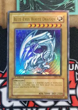 Yugioh! 2002 Blue Eyes White Dragon SDK-001 1st Edition Ultra Rare ORIGINAL - Image 1