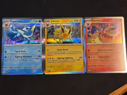 Vaporeon Jolteon Flareon Pokemon 151 Eeveelution HOLOS 3 Card Set SV 151 NM! - Image 1
