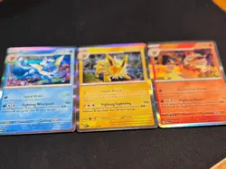 Vaporeon Jolteon Flareon Pokemon 151 Eeveelution HOLOS 3 Card Set SV 151 NM! - Image 2