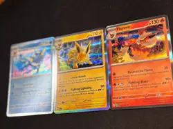 Vaporeon Jolteon Flareon Pokemon 151 Eeveelution HOLOS 3 Card Set SV 151 NM! - Image 5