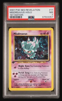 PSA 7 NM Misdreavus Neo Revelation 1st Edition Holo Rare Pokemon Card 11/64 - Image 3
