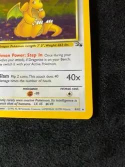 Dragonite Holo Rare Vintage 1999 WotC 4/62 Fossil Set Pokemon Card NM NEAR MINT! - Image 4