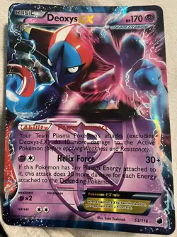 2013 Pokemon Deoxys EX Holographic Holo Jumbo Team Plasma Card #53/116 - Image 1