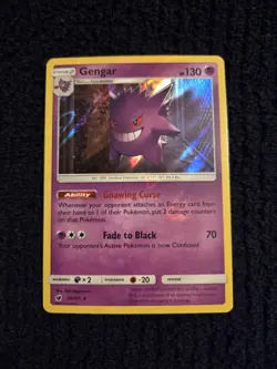 Pokemon Gengar Sm-Crimson Invasion Holo Rare 38/111 130HP Ability Fade to Black - Image 1