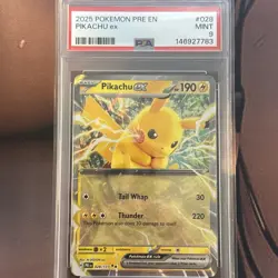 (PSA 9) Pokemon: Prismatic Evolutions – Pikachu ex #028 - Image 1
