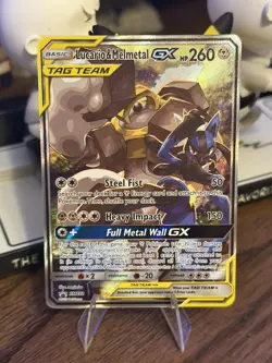 Pokemon Lucario & Melmetal GX SM192 Tag Team Holo Rare Near Mint Condition - Image 1