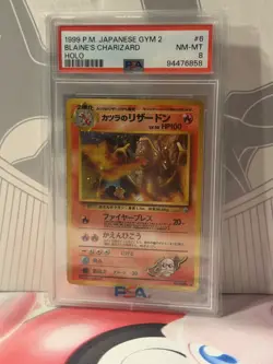 Pokemon TCG Blaine's Charizard Holo Rare Challenge Darkness Japanese PSA 8 - Image 2