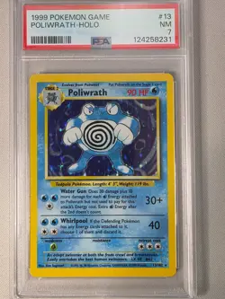 Poliwrath Holo 1999 Pokemon Base Set #13 PSA 7 NM – Vintage WOTC - Image 1