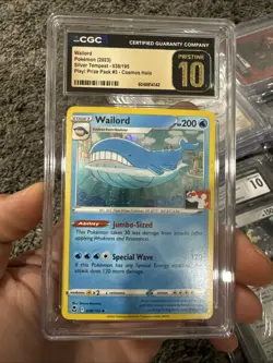 CGC 10 Wailord #038 Prize Pack Series 2023-24 Pokemon Play! Pristine - Image 1