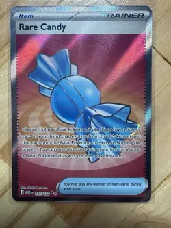 Pokemon TCG Rare Candy Trainer-Item Full Art Holo MEGA 175/185 Card - Image 1