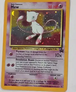 Pokemon Card Mew HOLO Black Star Promo #9 LP swirl and moon - Image 2