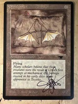 MTG ARTIST PROOF Antiquities Ornithopter AP Sketch Art Amy WEBER Magic - Image 2