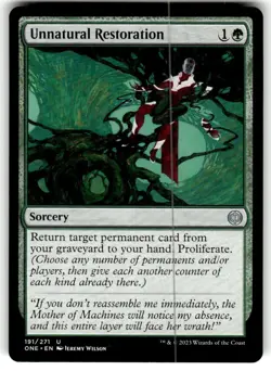 Unnatural Restoration Phyrexia: All Will Be One Regular MTG NM - Image 1