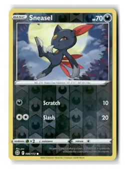 Sneasel 086/172 Common Brilliant Stars Pokemon Reverse Holo Near Mint - Image 1
