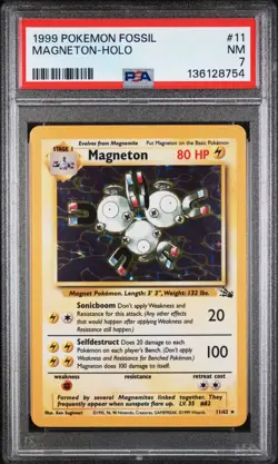 Magneton [Fossil] **HOLO** 11/62 PSA 7 - 1999 Pokemon TCG - NM - Image 3