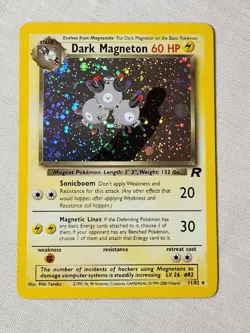 NM Dark Magneton - Holo Swirl #11 Team Rocket Pokemon TCG - Image 1