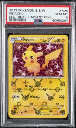 2013 POKEMON B&W LEGEND TREASURES RADIANT COLL #RC7 PIKACHU PSA 10 - Image 1