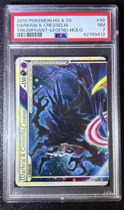 2010 POKEMON HEARTGOLD & SOULSILVER #99 DARKRAI & CRESSELIA LEGEND-HOLO PSA 7 - Image 3