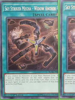 Yugioh Sky Striker Mecha - Widow Anchor BLHR-EN092 Secret Rare 1st Ed NM X3 - Image 3