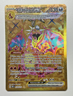Pokemon TCG Charizard EX Card 228/197 Obsidian Flames Gold Hyper Rare - Image 1