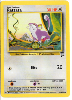 Rattata 89/130 Base 2 Set Pokemon Card - Image 1