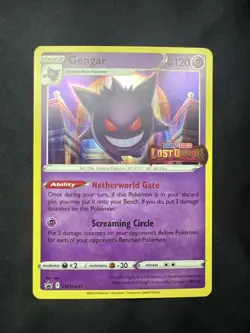 Gengar Lost Origin Stamped Pokemon Sword & Shield Holo Card 2022 SWSH241 - NM - Image 1
