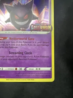 Gengar Lost Origin Stamped Pokemon Sword & Shield Holo Card 2022 SWSH241 - NM - Image 4