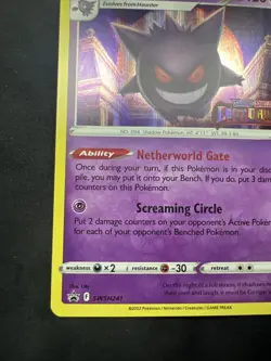 Gengar Lost Origin Stamped Pokemon Sword & Shield Holo Card 2022 SWSH241 - NM - Image 5