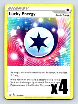 Lucky Energy 158/198 Pokemon Card Sword Shield Chilling Reign X4 Playset - Image 1