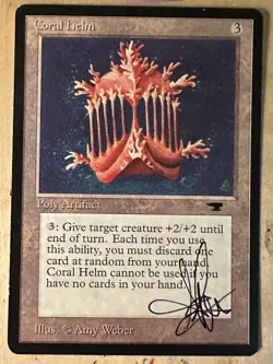 MTG ARTIST PROOF Antiquities Coral Helm AP Sketch Art Amy WEBER Magic - Image 2