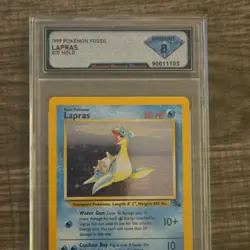 Pokemon Fossil Lapras 10/62 Holo Rare Graded 8 Diamond Service 1999 - Image 1