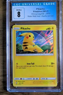 Pikachu 28/73 Holo Shining Legends Pokemon Card CGC Graded 8 NM/Mint Free Ship - Image 1