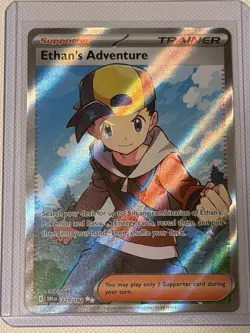 Pokemon TCG Ethan's Adventure Full Art Trainer Card 221/182 Destined Rivals - Image 1