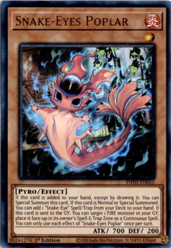 Snake-Eyes Poplar YuGiOh PHNI-EN012 Phantom Nightmare 1st Edition NM - Image 1