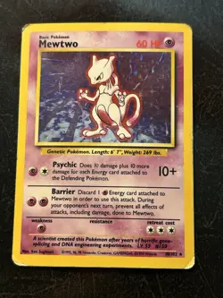 Mewtwo - 10/102 - Pokemon Base Set Unlimited Holo Rare Card WOTC HP/DMG - Image 2