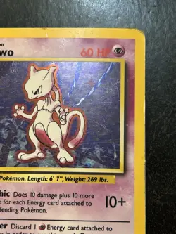 Mewtwo - 10/102 - Pokemon Base Set Unlimited Holo Rare Card WOTC HP/DMG - Image 3