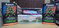 MTG FOUNDATIONS + MODERN 3 PLAY + (2) TEENAGE TURTLES COMMANDER DECKS - Image 1