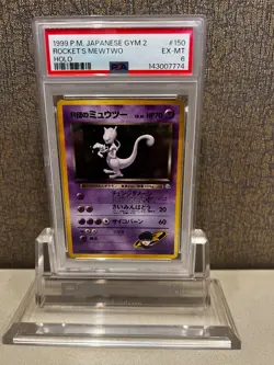 1999 Pokemon Japanese Gym 2 Rocket’s Mewtwo Holo #150 PSA 6 EX-MT - Image 1