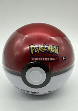 2021 Red Poke Balls Tin D21 Pokemon TCG 3 Booster Packs & Coin - Factory Sealed - Image 1