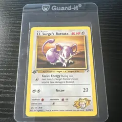 Lt. Surges Rattata 82/132 1st Edition Gym Heroes WOTC Vintage Pokemon - Image 1