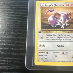 Lt. Surges Rattata 82/132 1st Edition Gym Heroes WOTC Vintage Pokemon - Image 2