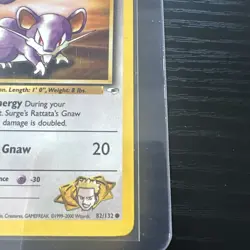 Lt. Surges Rattata 82/132 1st Edition Gym Heroes WOTC Vintage Pokemon - Image 5