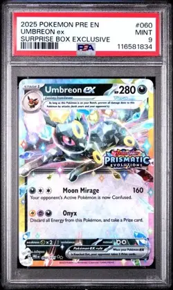 PSA 9 - 2025 POKEMON PRISMATIC EVOLUTIONS UMBREON EX #060 - SURPRISE BOX EXCL. - Image 1